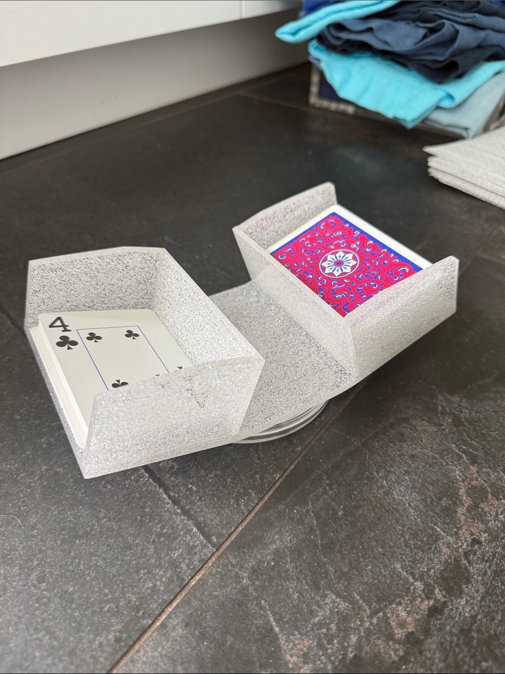 Canasta card tray